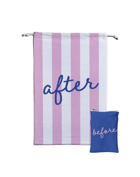Sac à linge en coton Before et After Chic Mic multicolore - 60 x 40 cm