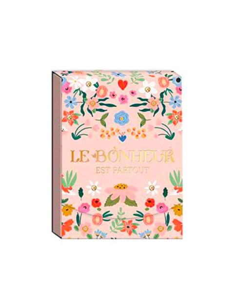 Pocket Carnet de notes A6 aimanté Le bonheur est partout multicolore - 7,5 x 10 cm
