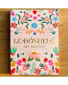 Pocket A6 magnetisch notitieboek Happiness is overal veelkleurig - 7,5 x 10 cm