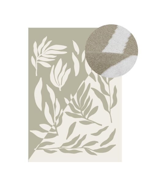Coperta in cotone lavorato a maglia multicolore Desert Leaves Chic Mic - 140x200 cm