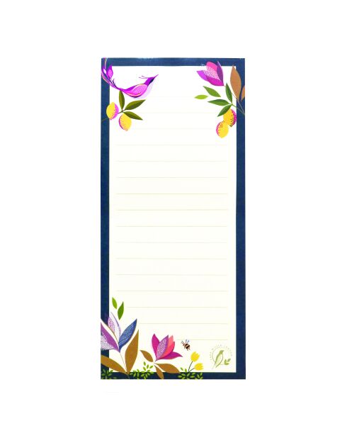 Set bloc shopping et bloc mémo Sara Miller London (Orchard) multicolore - 9 x 20 cm