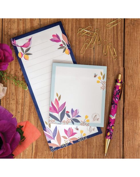 Sara Miller London (Orchard), set di blocchi per la spesa e taccuini multicolore, 9 x 20 cm