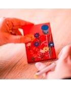 Pocket Carnet de notes A6 aimanté Fleurs des champs multicolore - 7,5 x 10 cm