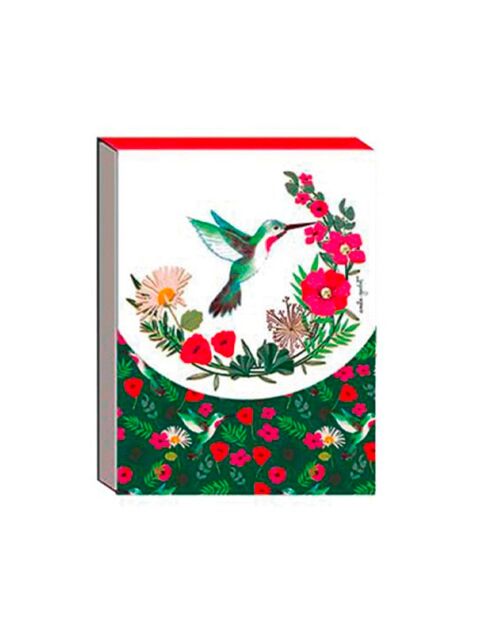 Pocket Carnet de notes A6 aimanté Colibri multicolore - 7,5 x 10 cm