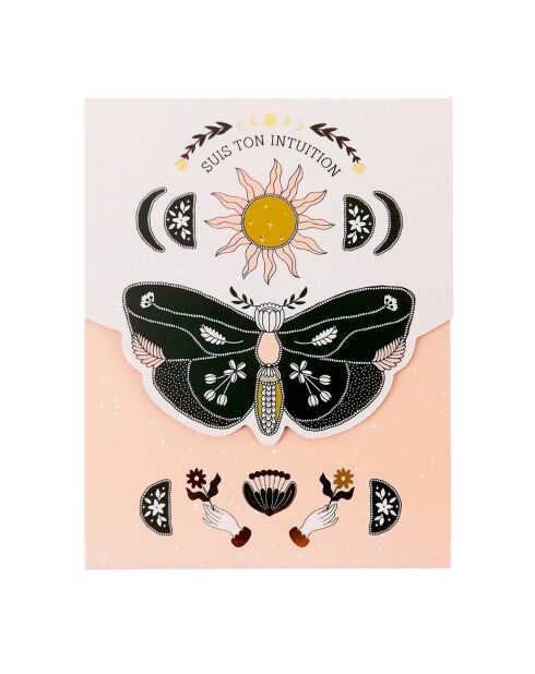 Pocket Carnet de notes A6 aimanté Suis ton intuition multicolore - 7,5 x 10 cm