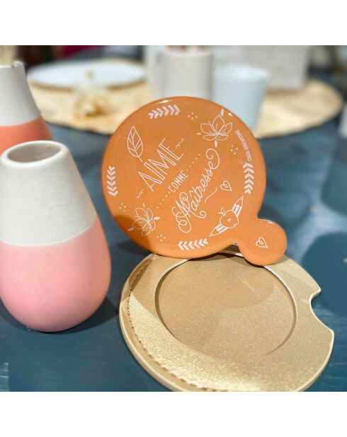 Miroir de sac et étui Aime comme maîtresse multicolore - D.6,5 cm