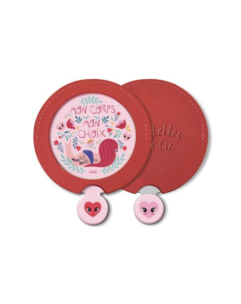 Miroir de sac et étui Mon corps mon choix multicolore - D.6,5 cm