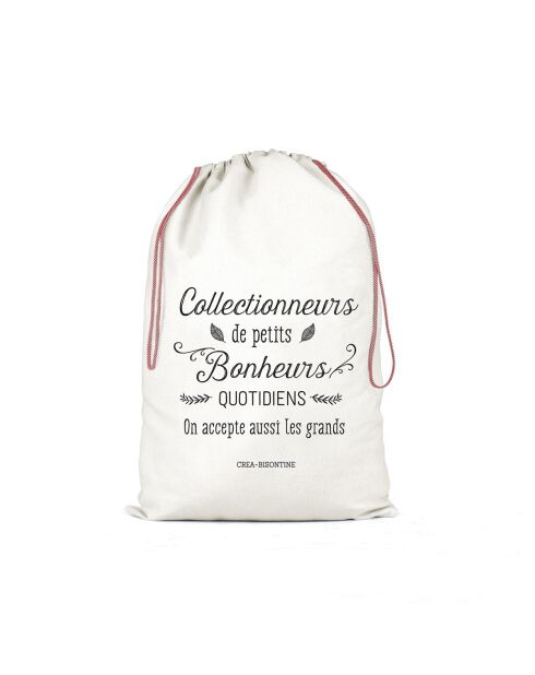 Extractor o bolsa de almacenamiento de algodón XXL Collectors Small Natural Happiness, 50 x 68 cm