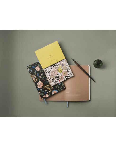 French Market (French Market) mehrfarbiges Notizbuch und Gummiband, 120 Seiten, 14 x 22 cm