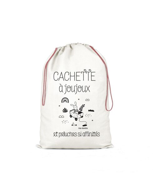Sac hotte ou de rangement en coton XXL Cachette à joujoux naturel - 50 x 68 cm