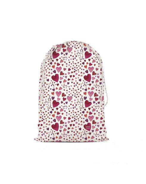 Sac hotte ou de rangement en coton XXL que de l'amour multicolore - 50 x 68 cm