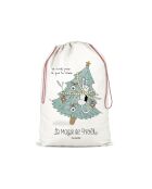 Capucha o bolsa de almacenamiento Ho ho ho (la magia de la Navidad) de algodón natural XXL, 50 x 68 cm