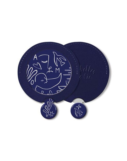Miroir de sac et étui Amour multicolore - D.6,5 cm