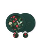 Miroir de sac et étui Colibri multicolore - D.6,5 cm