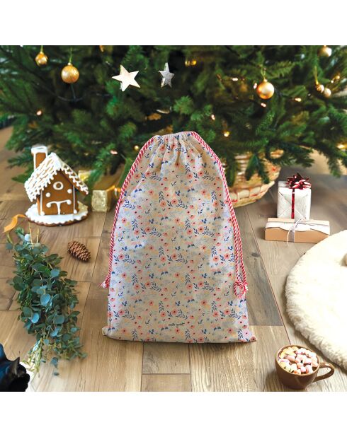 Sac hotte ou de rangement en coton XXL liberty romance multicolore - 50 x 68 cm
