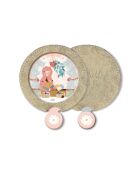 Miroir de sac et étui Tricotine multicolore - D.6,5 cm