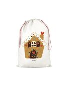 Extractor o bolsa de almacenamiento de algodón XXL Maison Gingerbread natural - 50 x 68 cm