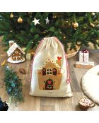 Extractor o bolsa de almacenamiento de algodón XXL Maison Gingerbread natural - 50 x 68 cm