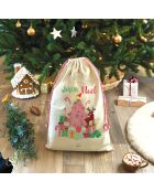 Estrattore o custodia in cotone Maison Bonbon XXL (Merry Christmas) naturale - 50 x 68 cm