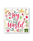 Paquete de 20 servilletas de cóctel Joy to the World multicolores, 12,5 x 12,5 cm