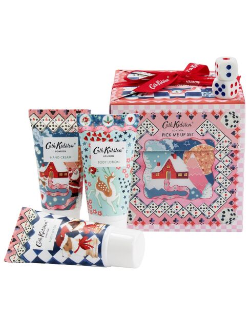 Set cadeau corps et deux dés Cath Kidston (Christmas journey) multicolore - 10 x 10 cm