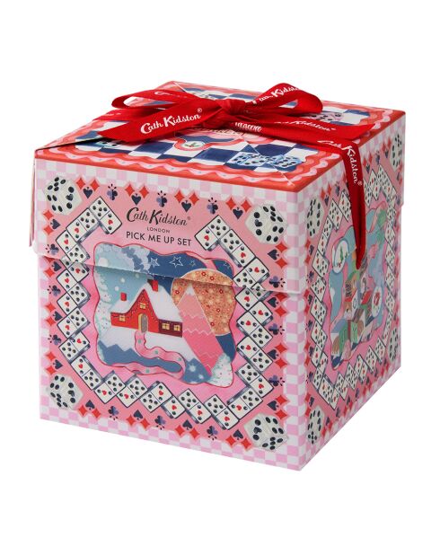 Set cadeau corps et deux dés Cath Kidston (Christmas journey) multicolore - 10 x 10 cm