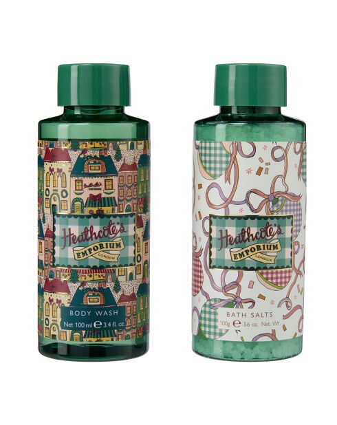 Set de regalo Emporium de gel de ducha y sal de baño multicolor, 100 ml/100 g