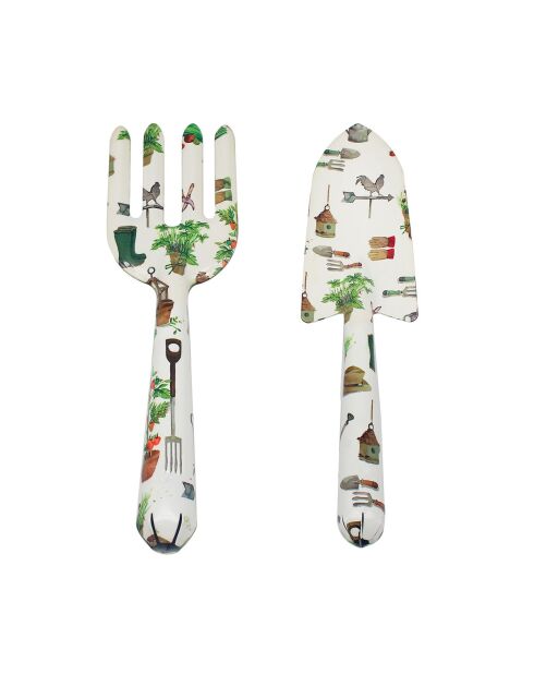 Set di 2 attrezzi da giardinaggio con dita verdi multicolori - 15 x 20 cm