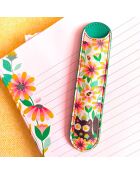 Set stylo bille et étui retro love noir - 3,5 x 15 cm