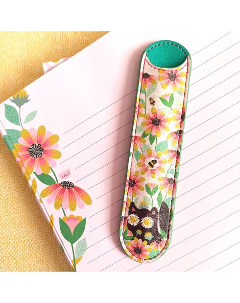 Set stylo bille et étui retro love noir - 3,5 x 15 cm