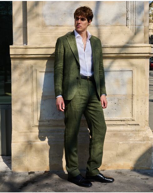 Pantalon Bellagio lin vert - VERT