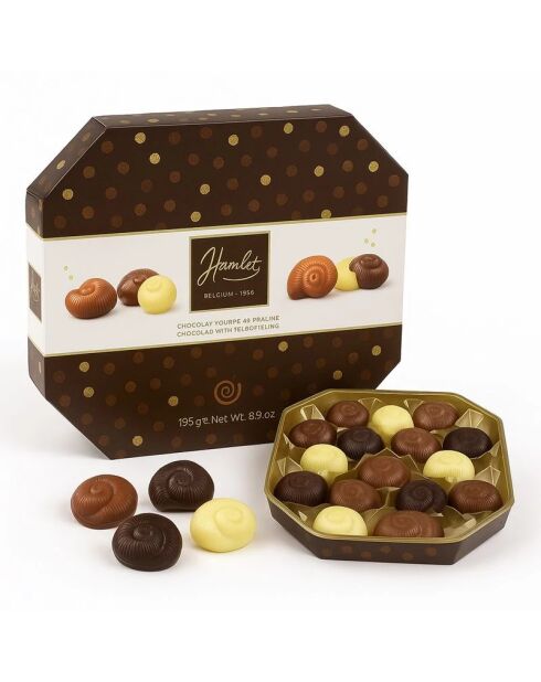 Schokoschnecken gefüllt mit Praline - Packung mit 195g