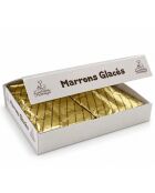 Scatola da 16 castagne glassate piegate in alluminio dorato - 270g