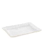 Plat à cake bord doré - 23x14.5x2.5cm