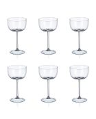 Set mit 6 schlichten Champagnerbechern mit transparenter Kugel — 290 ml