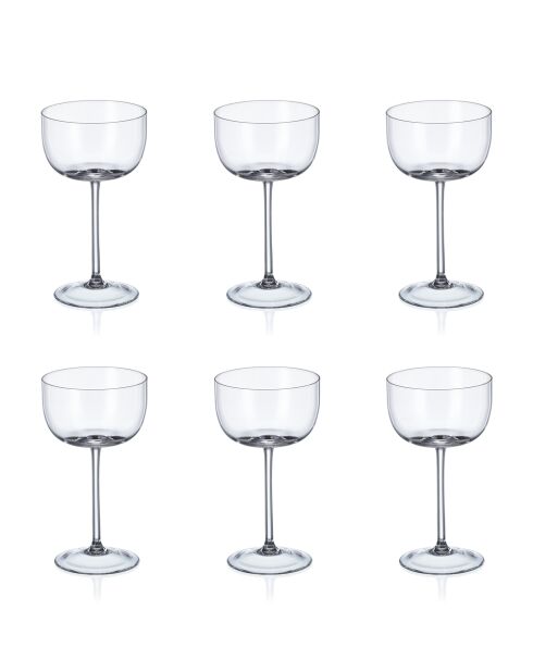 Lot de 6 coupettes à champagne unies boule transparentes - 290ml