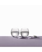 Set mit 6 transparenten Pfingstrosengläsern für niedrigen Wasserstand — 380 ml
