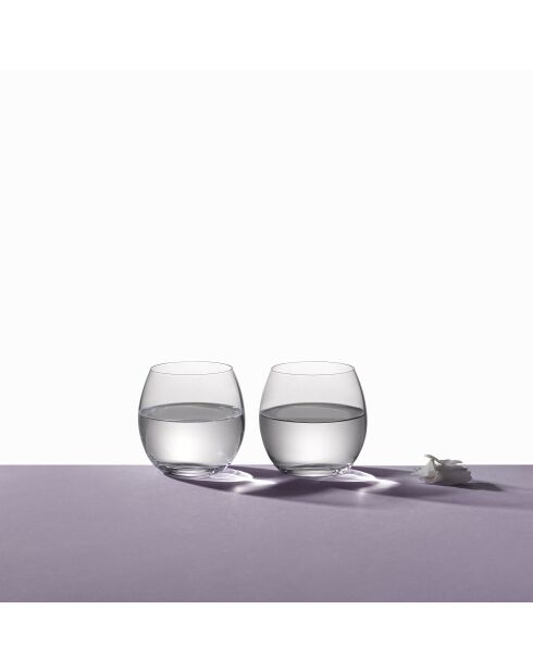 Lot de 6 verres à eau bas peony transparents - 380ml