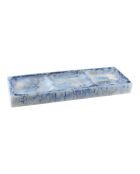 Plat apéritif 3 compartiments/plat à cake résine bleu nuage - 40x13.5x3cm