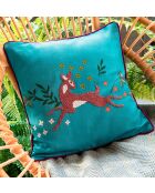 Fodera per cuscino Enchanted Fables in cotone blu e blu marino - 40 x 40 cm.