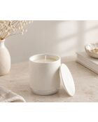 Bougie céramique base blanc - 8.2x8.2x9.5cm