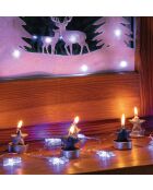 Set di 5 candele Holiday Glow Star argentate e blu - Ø 4 x H 5 cm.