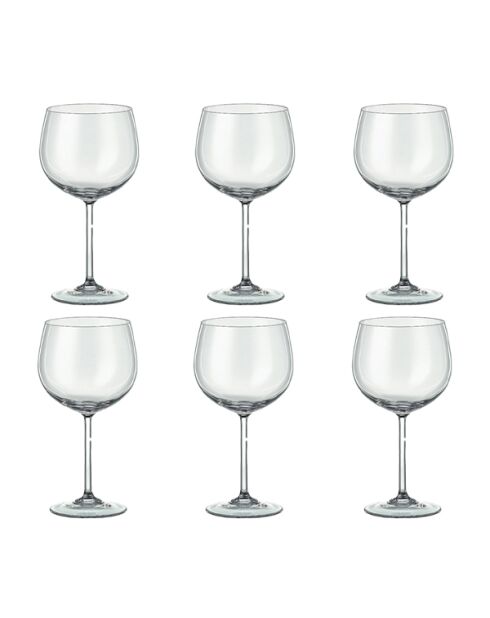 Lot de 6 verres à vin peony transparents - 350ml