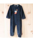 Pyjama Noël en Laponie en velours marine