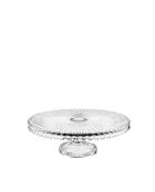 Molde pequeño para tartas de cristal transparente con pie, 32 x 32 x 12 cm