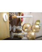 Matter Octo-Kerzenhalter mit goldener Marmorhalterung - 10 x 10 x 17 cm