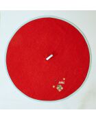 Set di 2 asciugamani rotondi In December in cotone rosso e blu ghiaccio - Ø 56 cm.