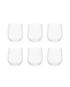 Lot de 6 verres à eau vagues transparents - 9x9x9.5 cm