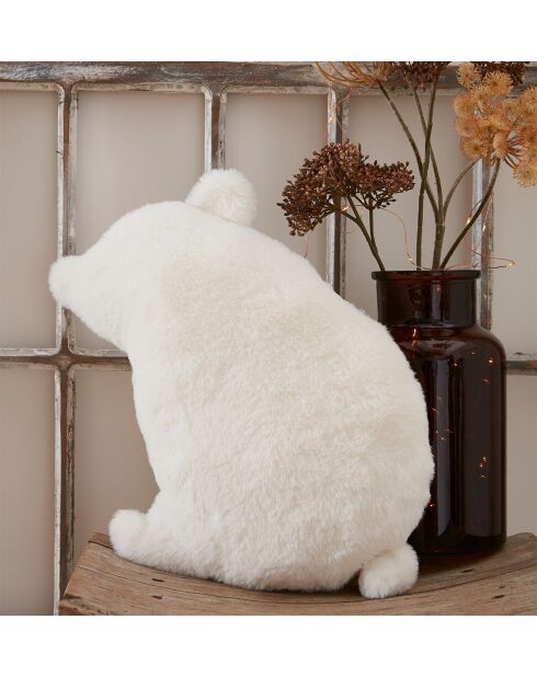 Coussin Parenthèse douce en forme d’ours blanc - 40 x 28 cm.