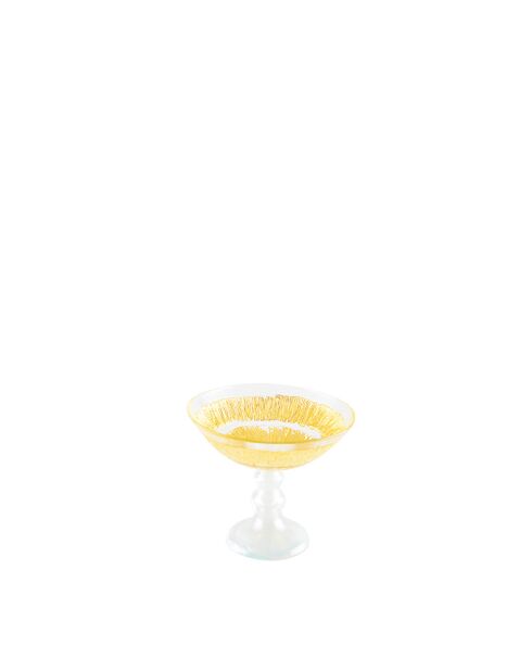 Coupe sur pied soleil dorée - 15x15x14.5cm